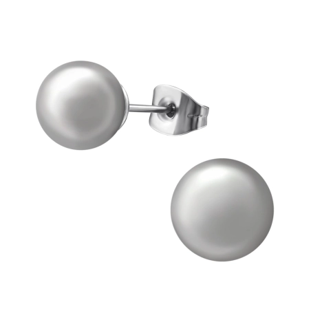 Syntetická Perla 8mm Puzetové náušnice z ocele šperky | All4silver