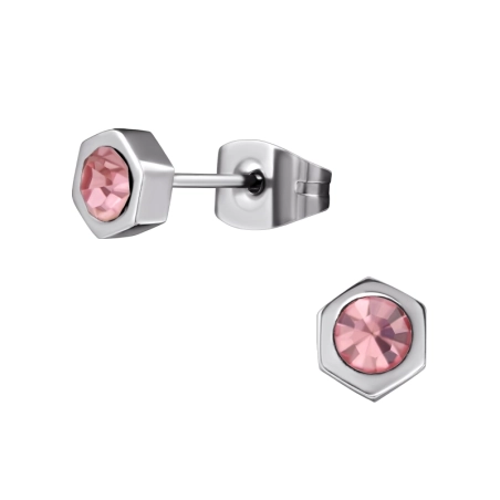 Hexagon Puzetové náušnice z ocele šperky | All4silver