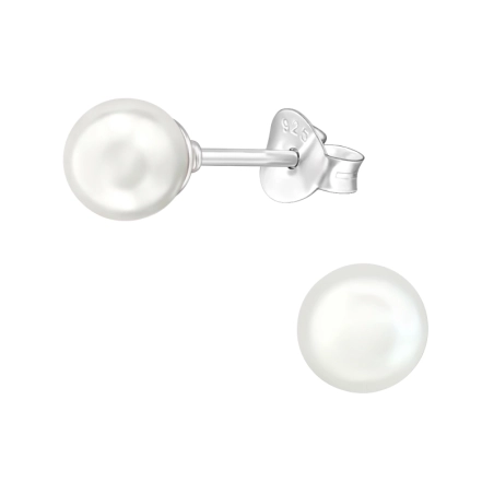 Imitácia Perly 6mm Puzetové náušnice s perlou šperky | All4silver