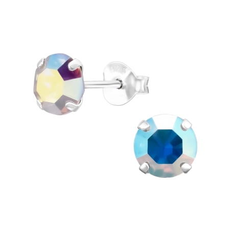 6 mm Okrúhle Krištáľové puzetové náušnice šperky | All4silver