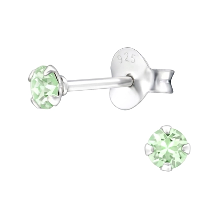 3 MM okrúhly krištáľ Krištáľové puzetové náušnice šperky | All4silver