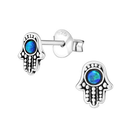Hamsa Puzetové náušnice s polodrahokamom šperky | All4silver