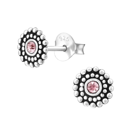 Round 6mm Krištáľové puzetové náušnice šperky | All4silver