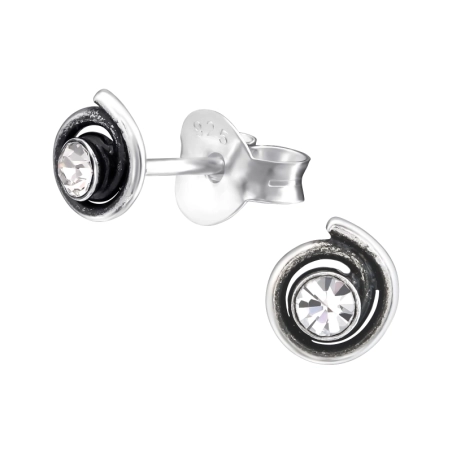 špirála - 925 Mincový Striebro #SC# s krištáľ #26924 | #AN#