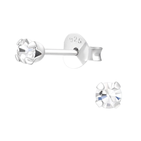 Round 3 mm Základné náušnice šperky | All4silver