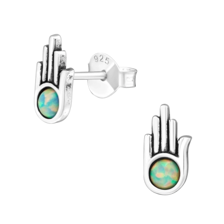 Hamsa Puzetové náušnice s polodrahokamom šperky | All4silver
