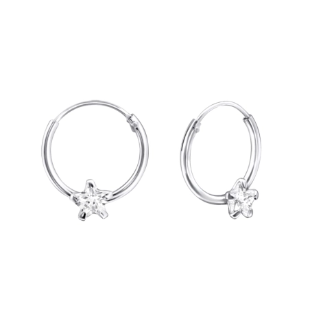 Hviezda Okrúhle náušnice šperky | All4silver