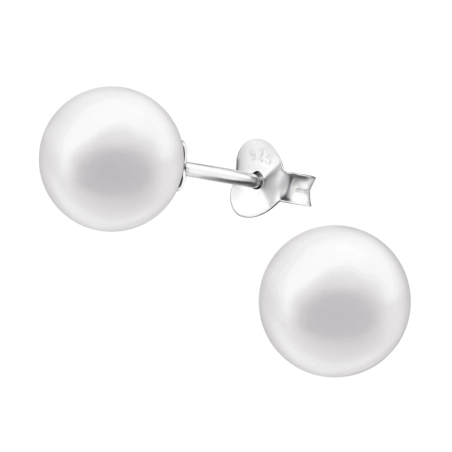 8mm Puzetové náušnice s perlou šperky | All4silver