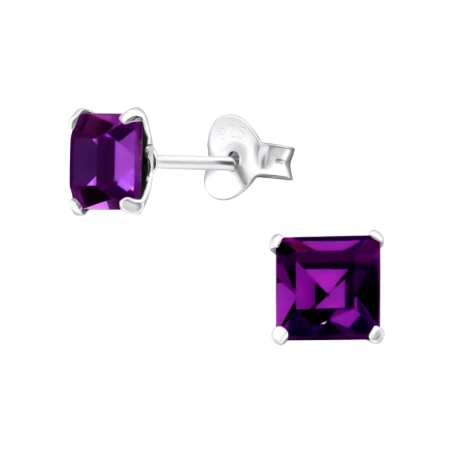 Square 6 mm Základné náušnice šperky | All4silver