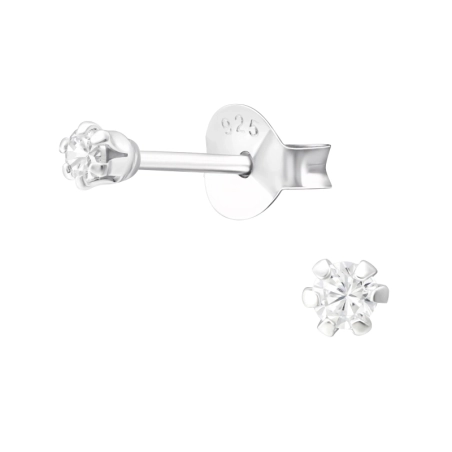 2 mm Okrúhle Základné náušnice šperky | All4silver