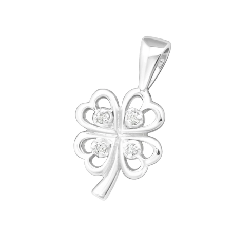 štvorlístka - 925 Mincový Striebro #SC# s zirkóny #20761 | #AN#