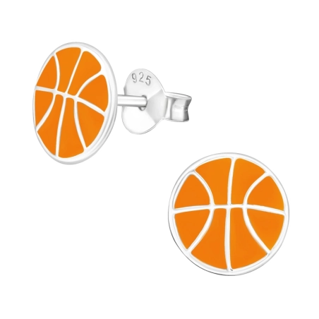 Basketbal Farebné puzetové náušnice šperky | All4silver