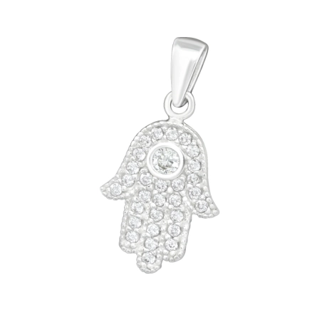 Hamsa hand - 925 Mincový Striebro #SC# s zirkóny #18059 | #AN#