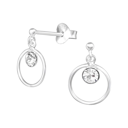 visí kruh - 925 Mincový Striebro #SC# s krištáľ #17891 | #AN#