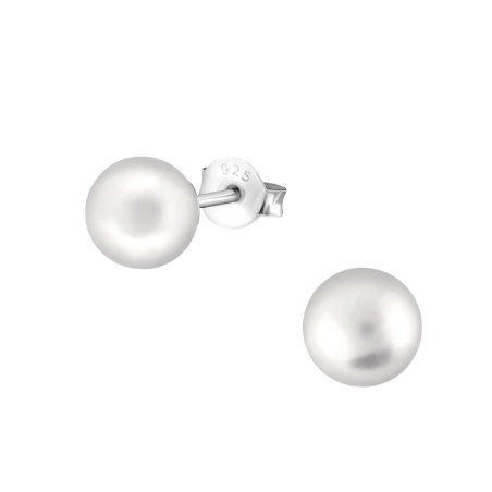 6mm Puzetové náušnice s perlou šperky | All4silver
