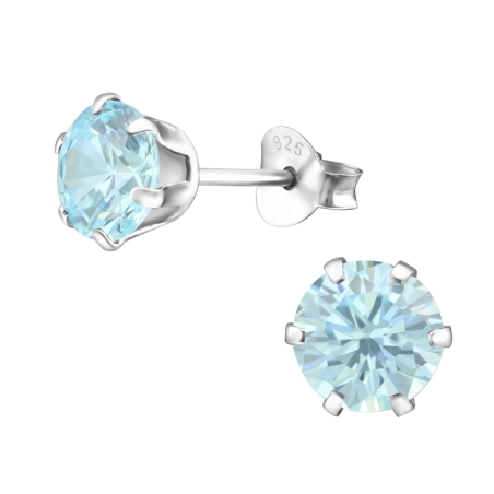 Okrúhly zirkón 6mm Základné náušnice šperky | All4silver