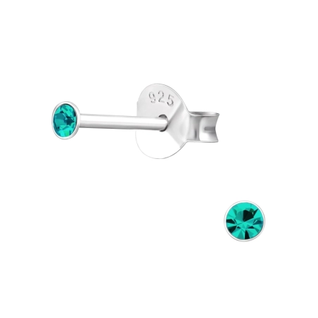 2 mm Okrúhle Základné náušnice šperky | All4silver