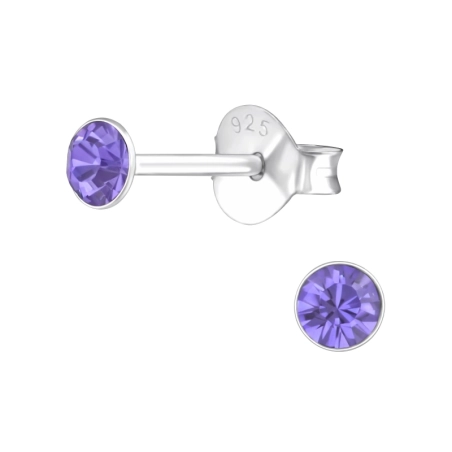 Strieborné okrúhle 3mm Základné náušnice šperky | All4silver