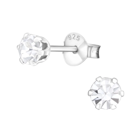 Strieborné okrúhle 4mm Základné náušnice šperky | All4silver
