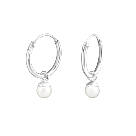 Visí Perla Okrúhle náušnice šperky | All4silver