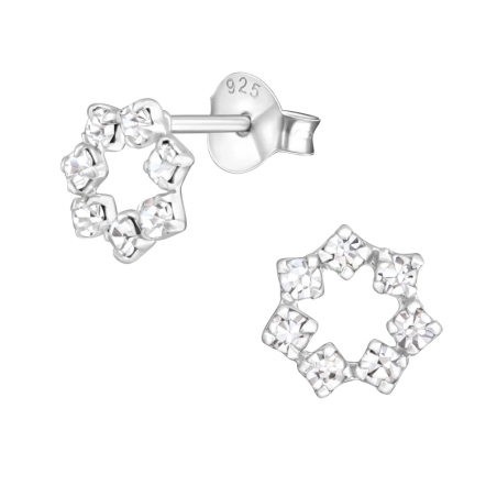 Polygón Krištáľové puzetové náušnice šperky | All4silver