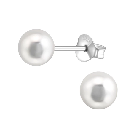 6mm Puzetové náušnice s perlou šperky | All4silver