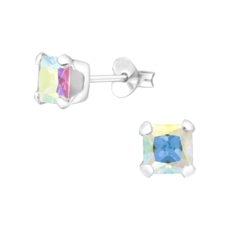 Square 5mm Základné náušnice šperky | All4silver
