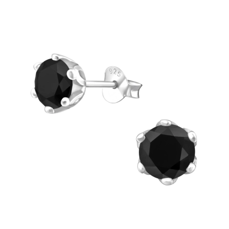 Round 6mm Puzetové náušnice so zirkónom šperky | All4silver