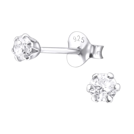 3mm Koleso Základné náušnice šperky | All4silver
