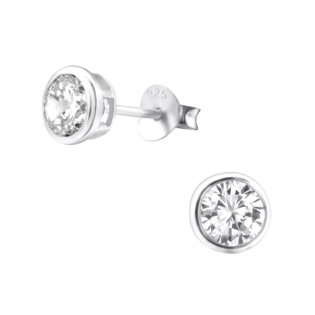 Guľatý 5mm Základné náušnice šperky | All4silver
