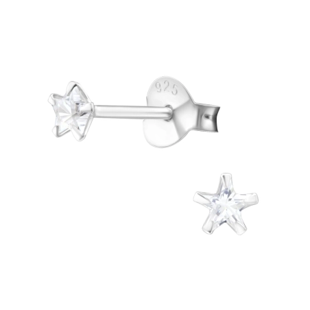Strieborná hviezda 3mm Základné náušnice šperky | All4silver