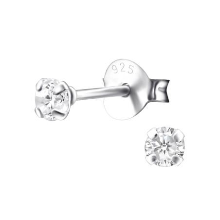 Strieborné Okrúhle 3mm Základné náušnice šperky | All4silver
