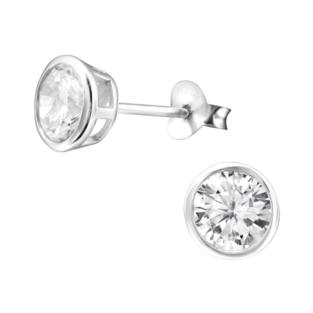Round 6mm Základné náušnice šperky | All4silver