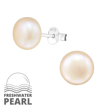 8mm Puzetové náušnice s perlou šperky | All4silver