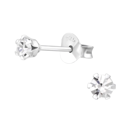 Strieborné Okrúhle 3mm Základné náušnice šperky | All4silver