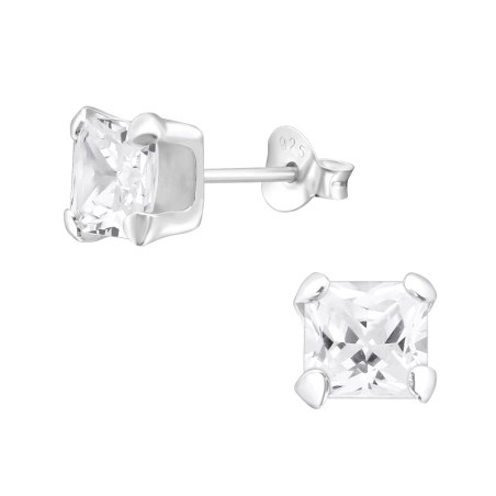 Square 6 mm Základné náušnice šperky | All4silver