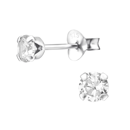 Guľatá 4mm Základné náušnice šperky | All4silver