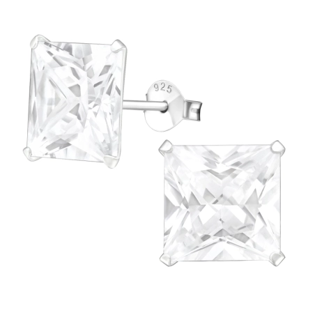 Square 10mm - 925 Mincový Striebro #SC# s zirkóny #4659 | #AN#