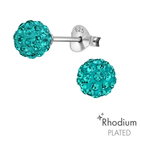 Guľový 6mm - 925 Mincový Striebro #SC# s krištáľ #4130 | #AN#