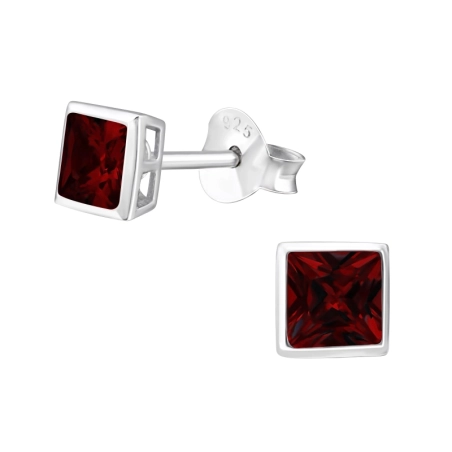 Square 4mm Základné náušnice šperky | All4silver