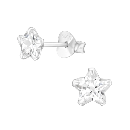Strieborná hviezda 5mm Základné náušnice šperky | All4silver