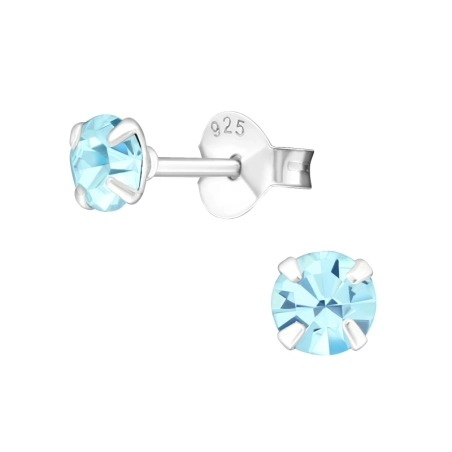 4 mm Okrúhle Základné náušnice šperky | All4silver