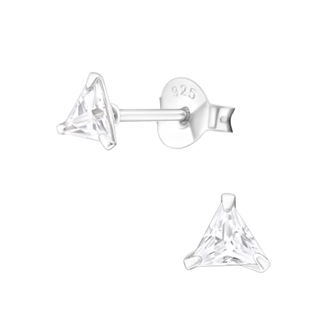 Strieborný trojuholník 4mm Základné náušnice šperky | All4silver