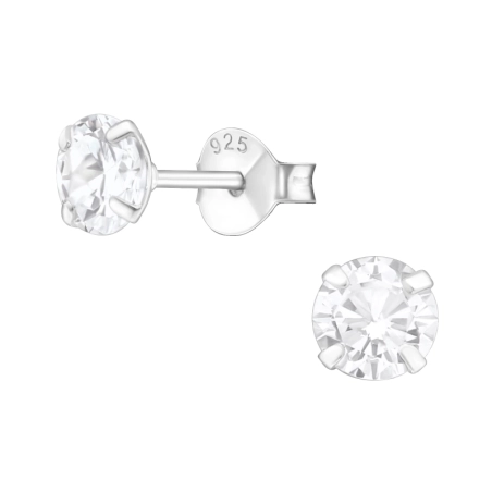 Strieborné okrúhle 5mm Základné náušnice šperky | All4silver