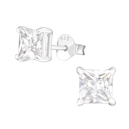 Square 5mm Základné náušnice šperky | All4silver