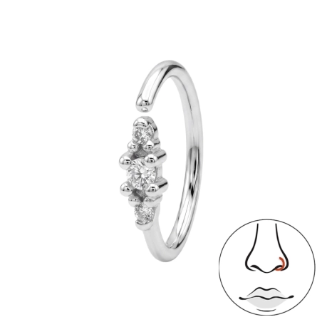 Piercing do nosa so zirkónmi Geometrický tvary šperky | All4silver