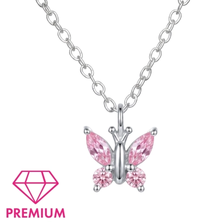 7 mm Motýľ so zirkónmi - Premium* Náhrdelníky s retiazkou šperky | All4silver