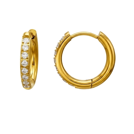 2,5x16 mm Pozlátené krúžky so zirkónmi Okrúhle náušnice z ocele šperky | All4silver