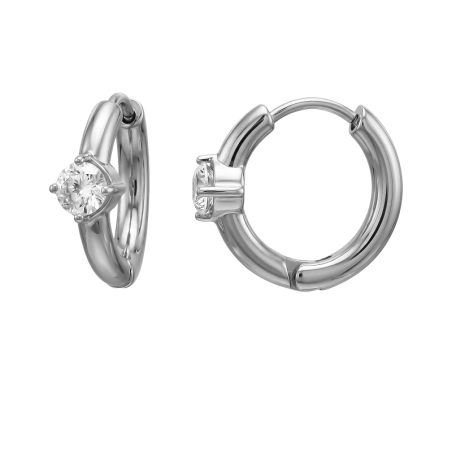 15 mm Krúžky so zirkónom Okrúhle náušnice z ocele šperky | All4silver