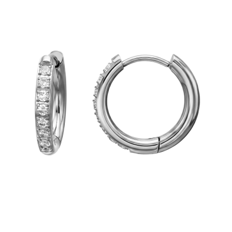 16 mm Krúžky so zirkónmi Okrúhle náušnice z ocele šperky | All4silver